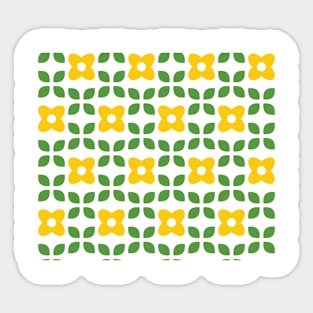 Yellow flower pattern greek tile Sticker